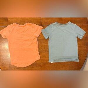 2T  Little Bipsy Peach & carters organic Light Blue Short Sleeve Tees bundle!!!